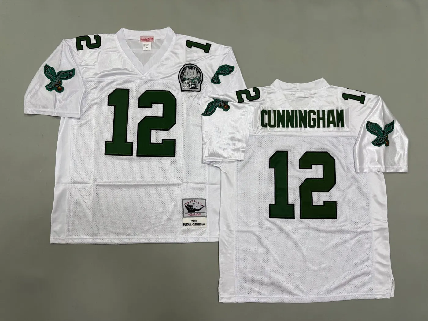 PHILADELPHIA EAGLES RANDAL CUNNINGHAM WHITE VINTAGE JERSEY