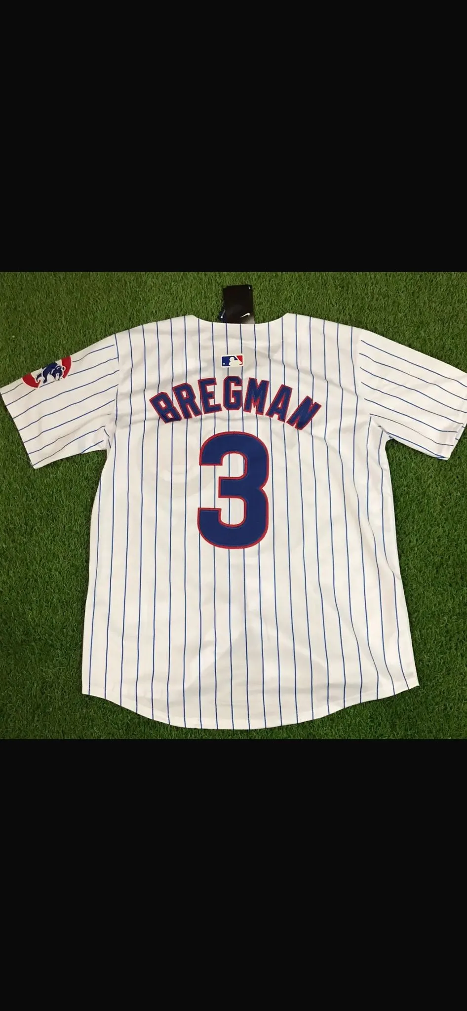 Alex Bregman White Pinstripe Chicago Cubs Jersey