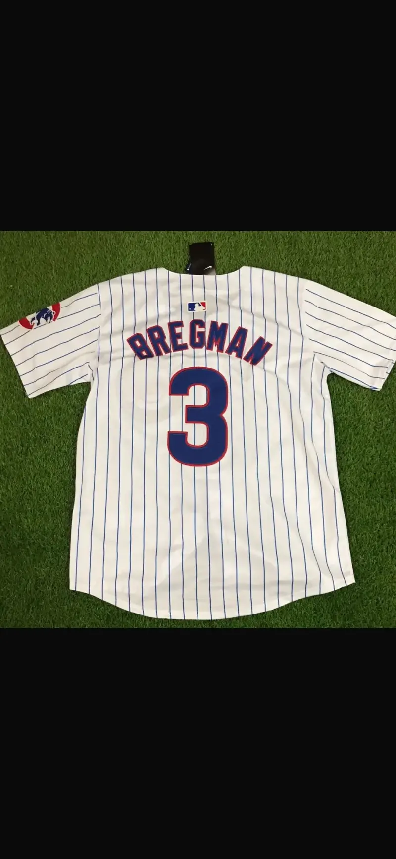 Alex Bregman White Pinstripe Chicago Cubs Jersey
