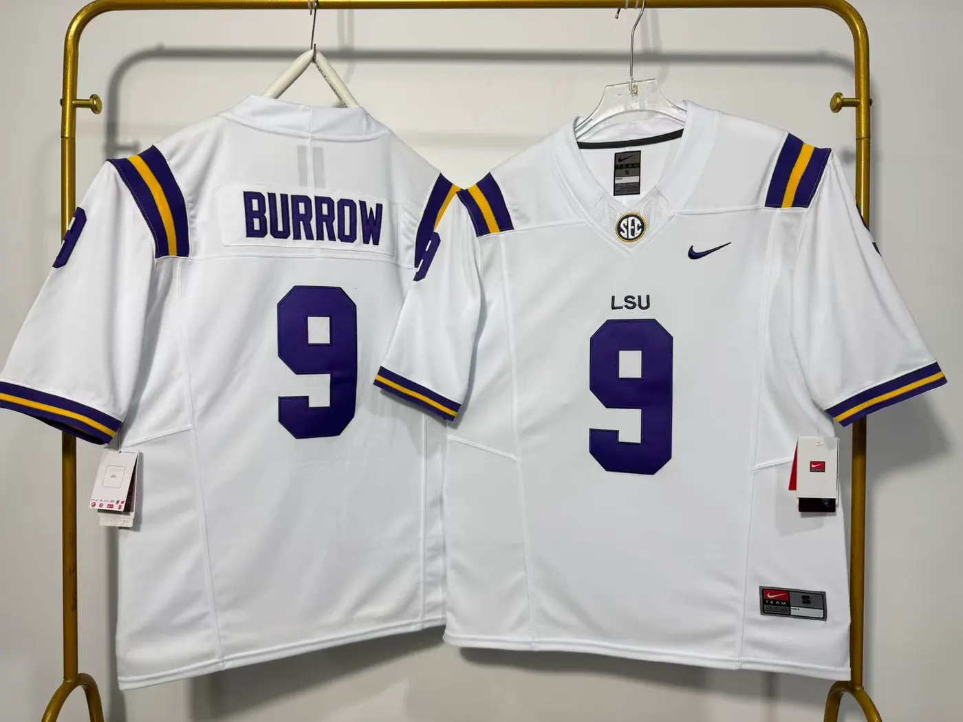 LSU TIGERS JOE BURROW WHITE JERSEY