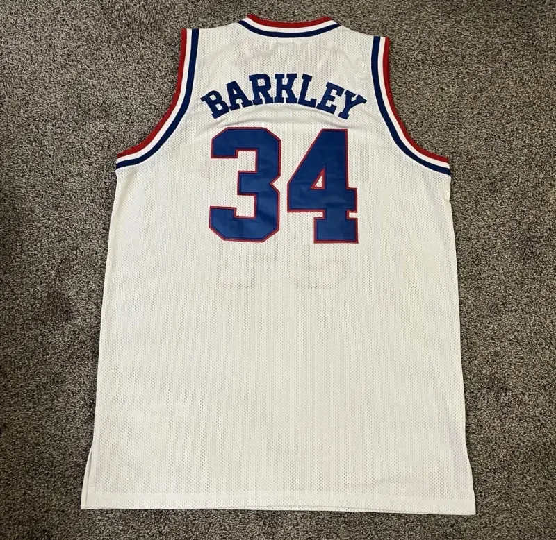 PHILADELPHIA 76ERS CHARLES BARKLEY WHITE VINTAGE JERSEY