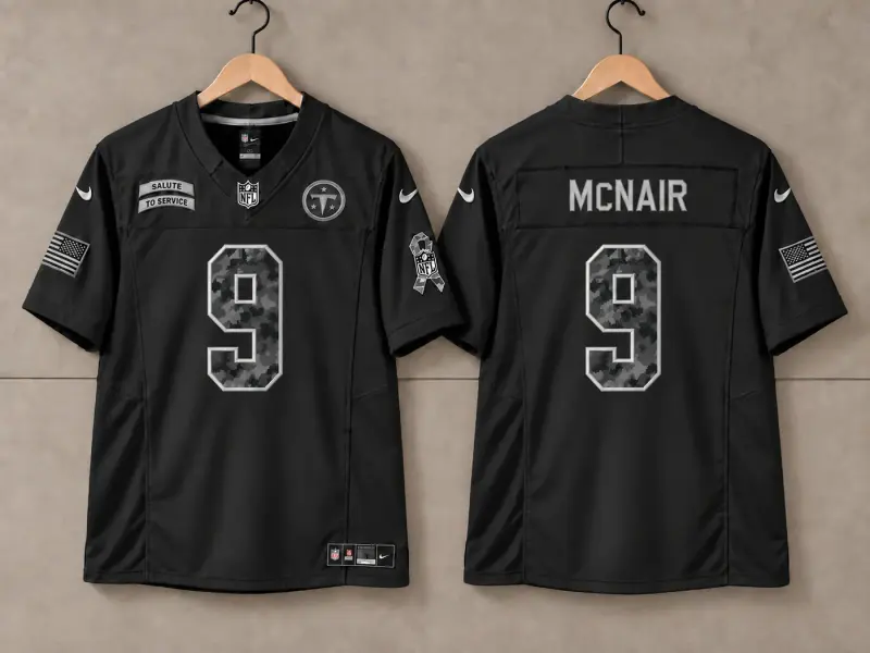 TENNESSEE TITANS STEVE MCNAIR BLACK SALUTE TO SERVICE JERSEY