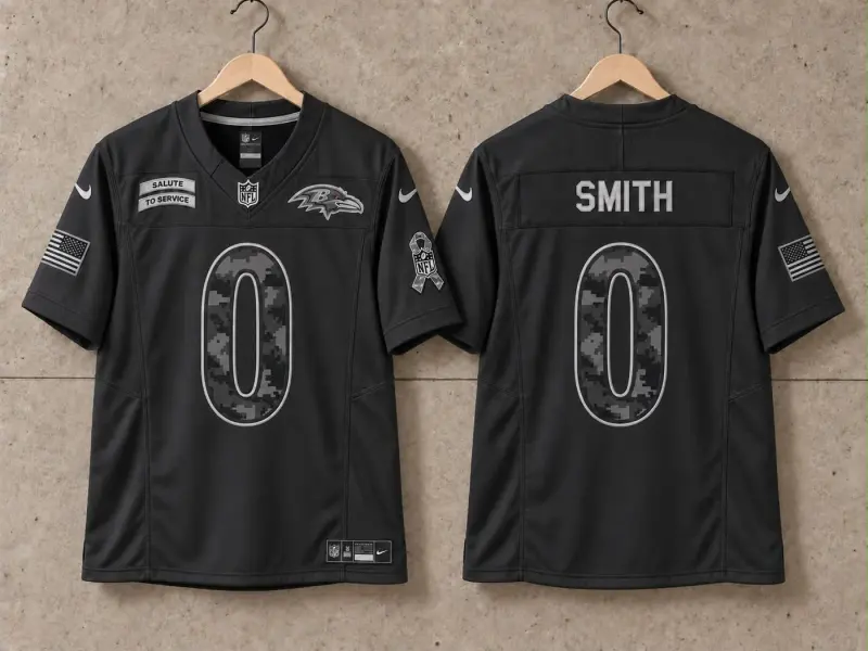 BALTIMORE RAVENS ROQUAN SMITH BLACK SALUTE TO SERVICE JERSEY