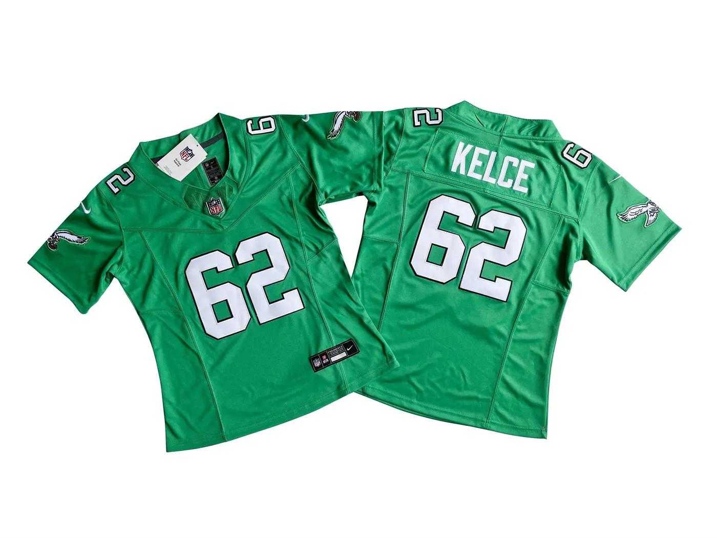 PHILADELPHIA EAGLES JASON KELCE KELLY GREEN JERSEY