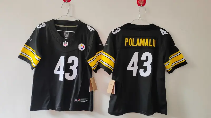 PITTSBURGH STEELERS TROY POLAMALU BLACK JERSEY