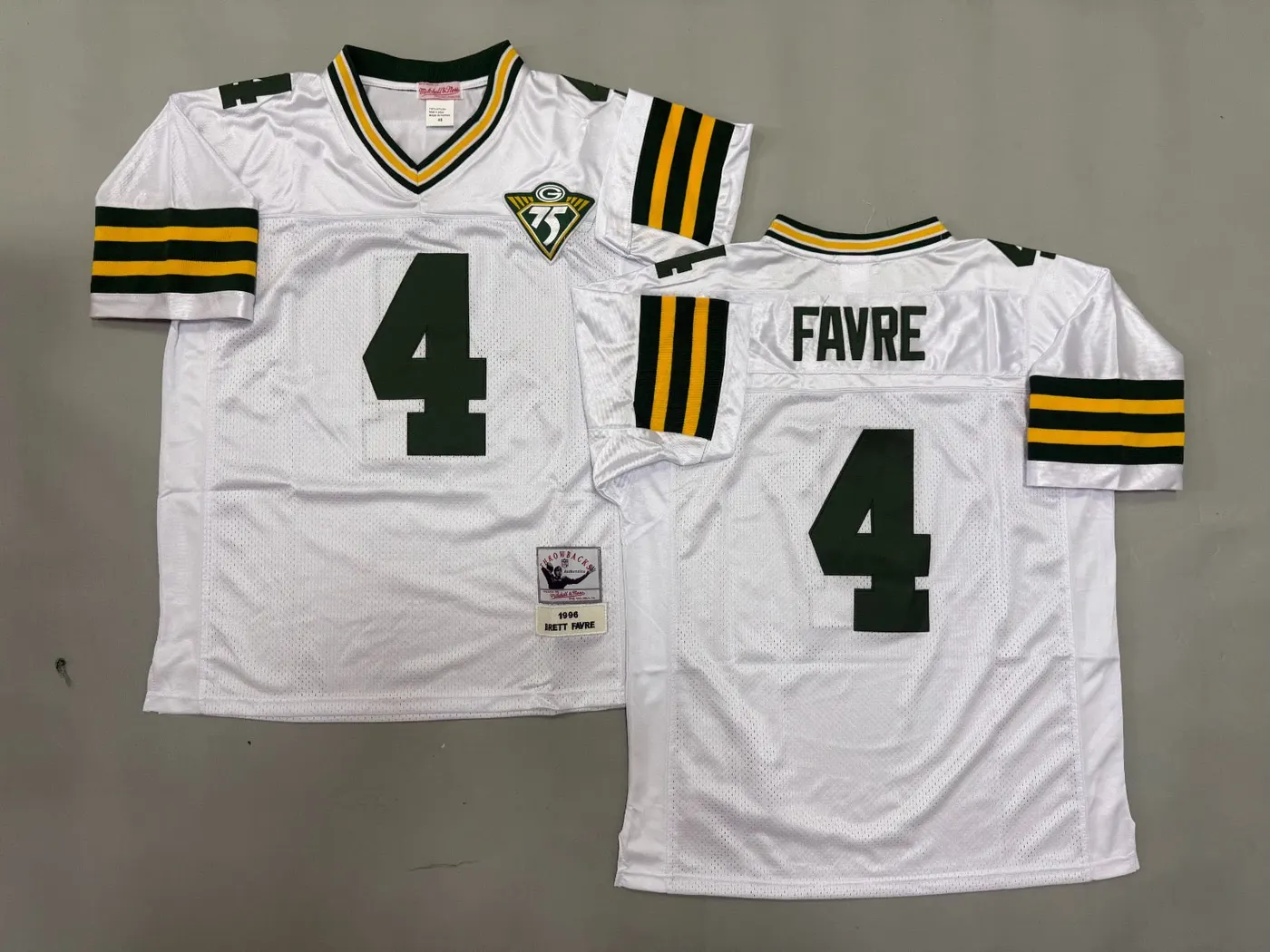 GREEN BAY PACKERS BRETT FARVE WHITE VINTAGE JERSEY