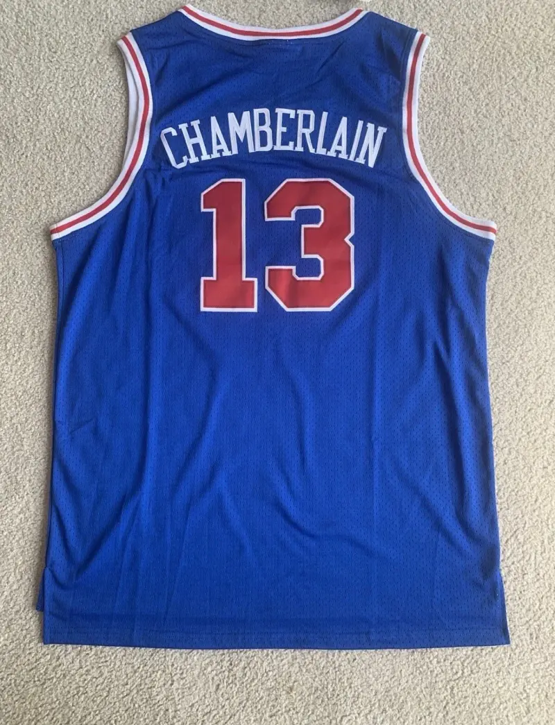 Philadelphia 76ers Wilt Chamberlain Blue Vintage Jersey