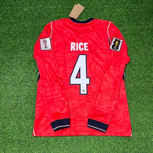 2026 WORLD CUP DECLAN RICE TEAM ENGLAND RED JERSEY