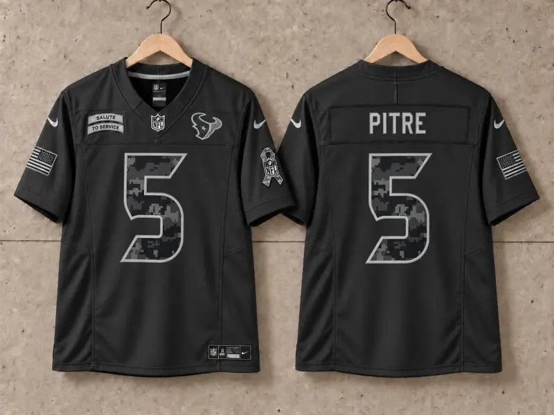 HOUSTON TEXANS JALEN PITRE BLACK SALUTE TO SERVICE JERSEY