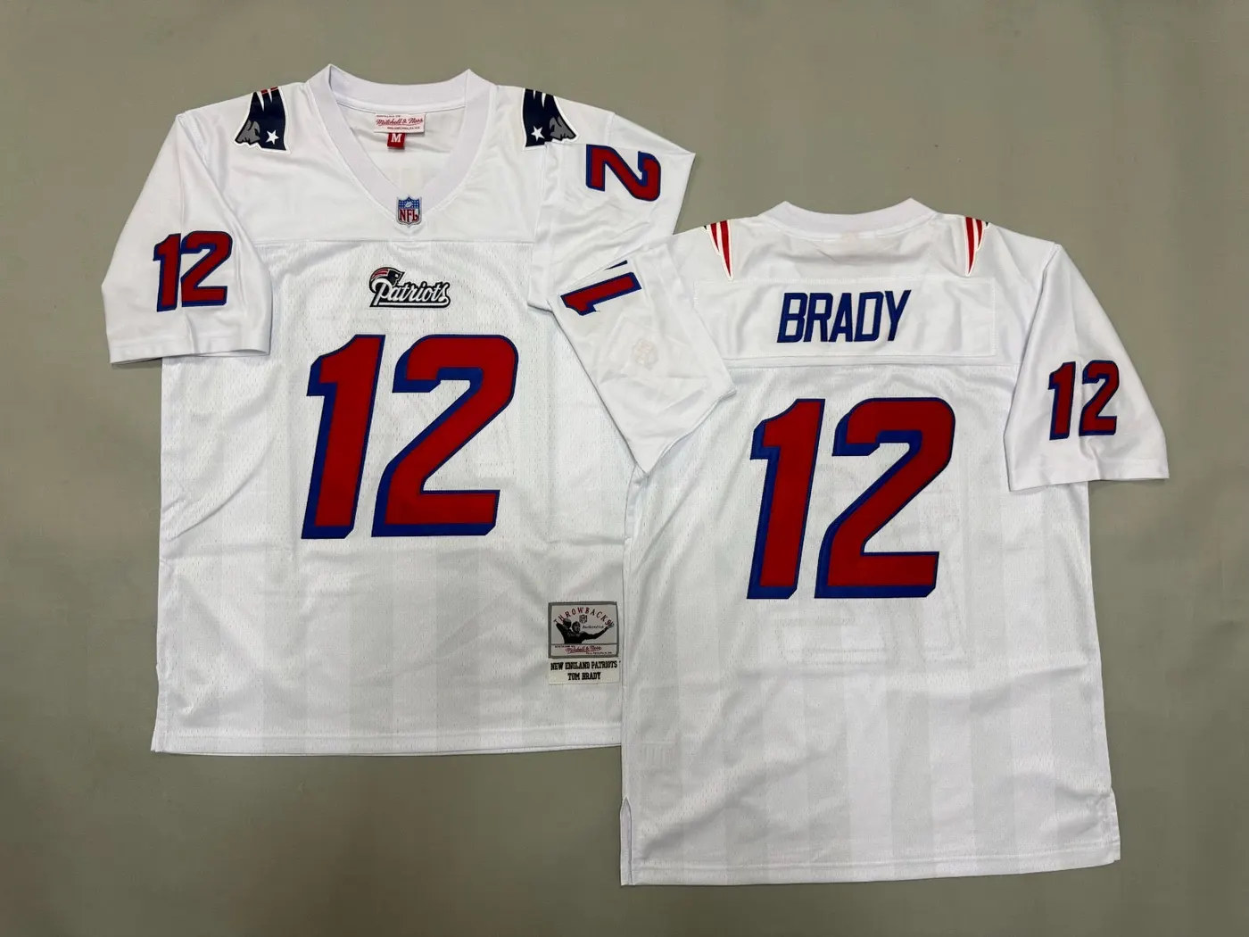 NEW ENGLAND PATRIOTS TOM BRADY RETRO WHITE VINTAGE JERSEY