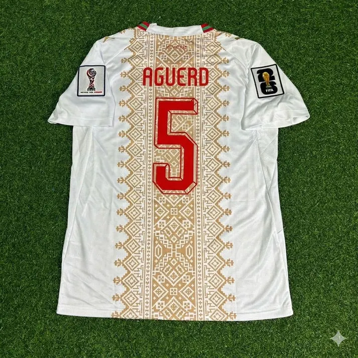 2026 WORLD CUP NAYEF AGUERD TEAM MOROCCO WHITE JERSEY