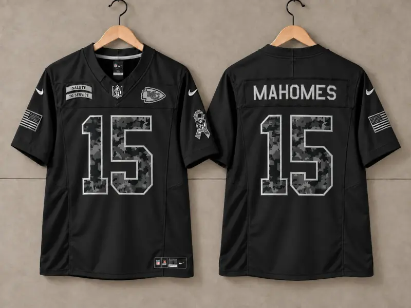 KANSAS CITY CHIEFS PATRICK MAHOMES BLACK SALUTE TO SERVICE JERSEY