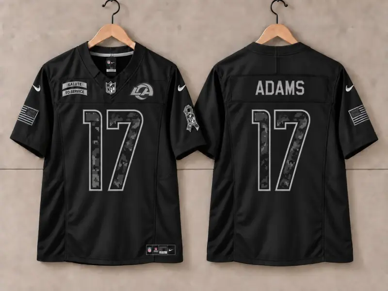 LOS ANGELES RAMS DAVANTE ADAMS BLACK SALUTE TO SERVICE JERSEY