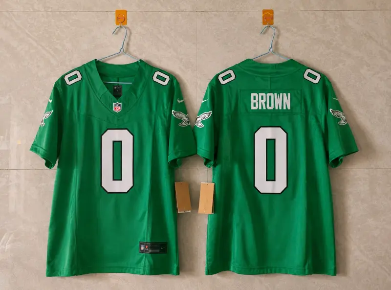 PHILADELPHIA EAGLES HOLLYWOOD BROWN KELLY GREEN JERSEY