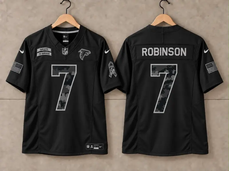 ATLANTA FALCONS BIJAN ROBINSON BLACK SALUTE TO SERVICE JERSEY