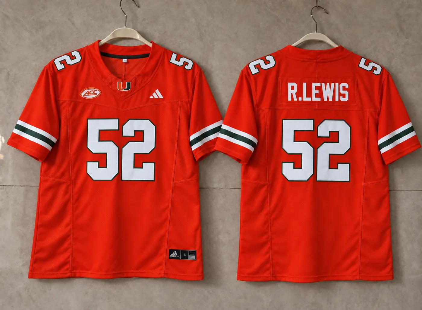 MIAMI HURRICANES RAY LEWIS ORANGE JERSEY