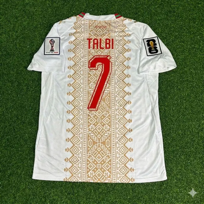 2026 WORLD CUP CHEMSDINE TALBI TEAM MOROCCO WHITE JERSEY