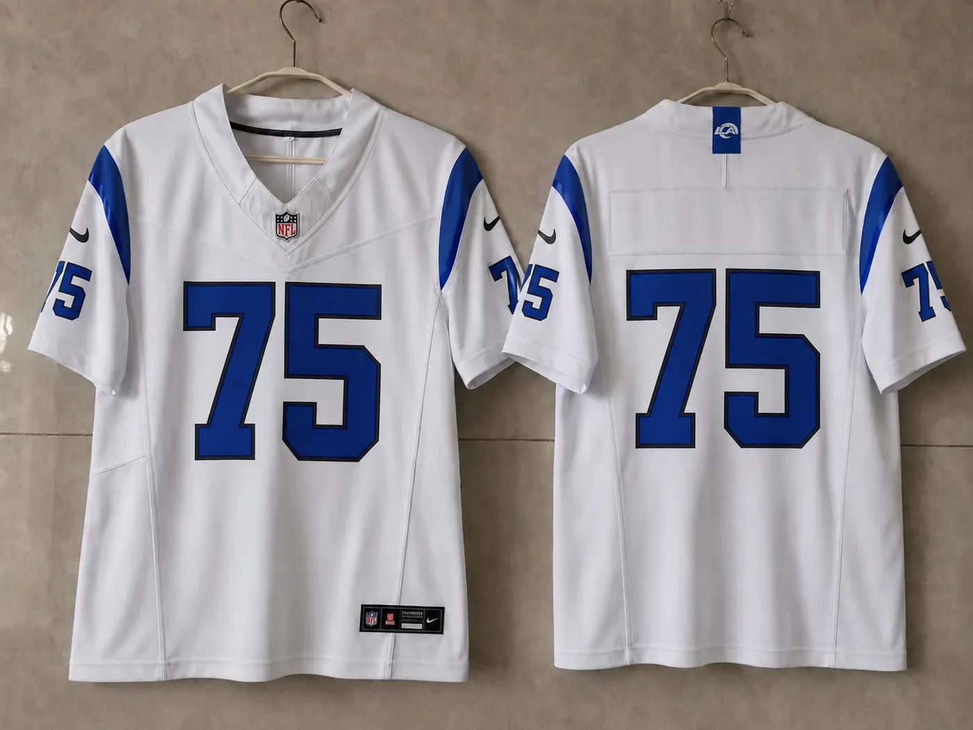 LOS ANGELES RAMS FEARSOME WHITE JERSEY # 75