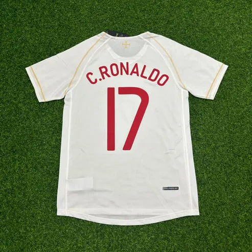 Cristiano Ronaldo 17 Portugal Debut Retro White Football Jersey