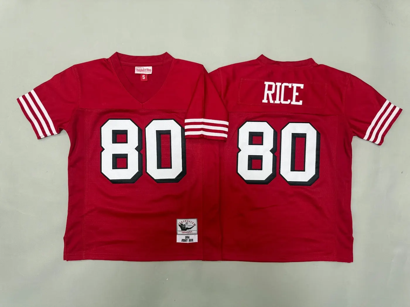 SAN FRANCISCO 49ERS JERRY RICE RED VINTAGE JERSEY
