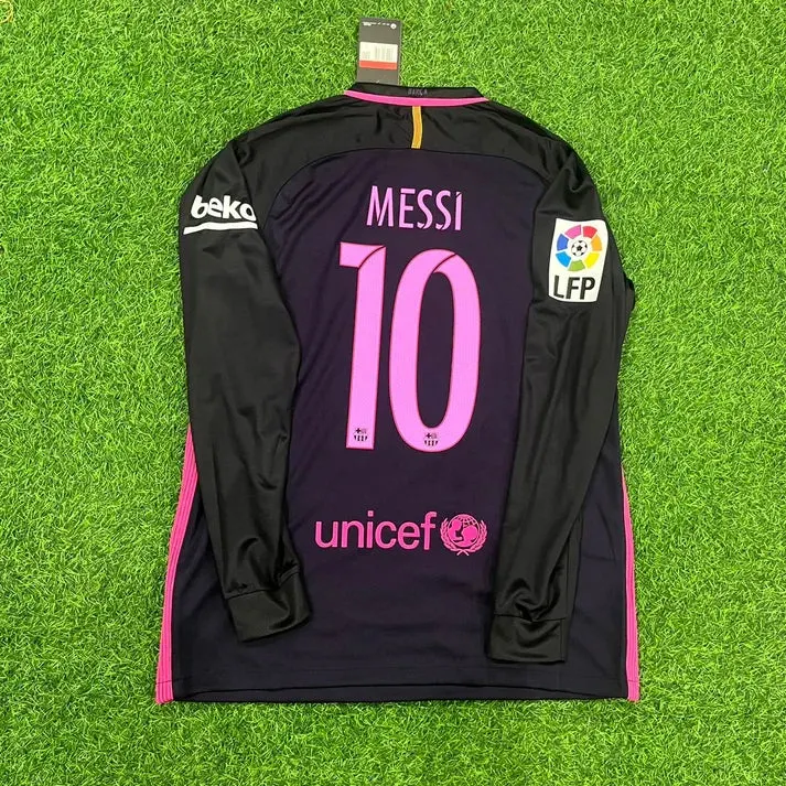 Lionel Messi Barcelona 2014-2015 Retro Long Sleeve Football Jersey