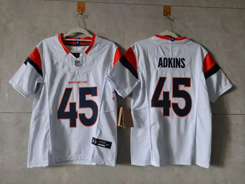 DENVER BRONCOS NATE ADKINS WHITE JERSEY