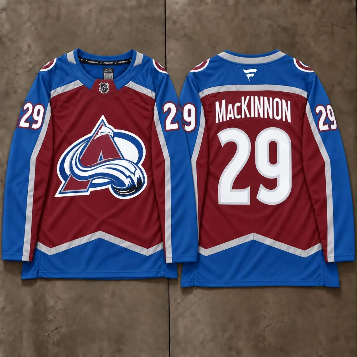 COLORADO AVALANCHE NATHAN MACKINNON BLUE JERSEY