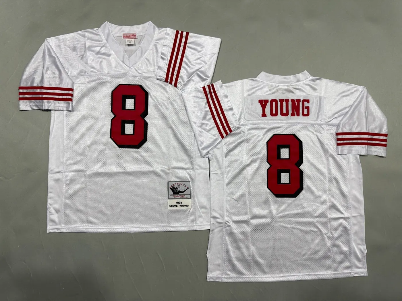 SAN FRANCISCO 49ERS STEVE YOUNG WHITE VINTAGE JERSEY