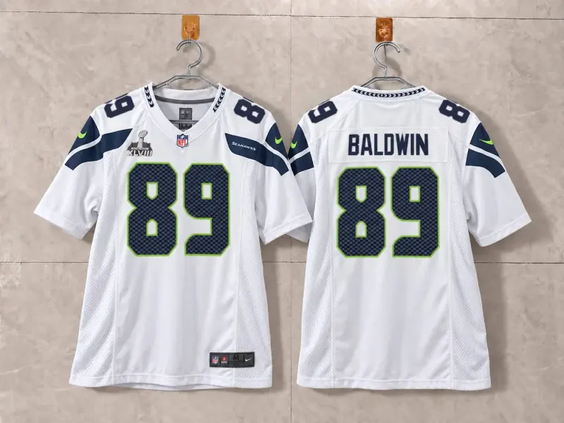 SEATTLE SEAHAWKS DOUG BALDWIN WHITE SUPER BOWL JERSEY