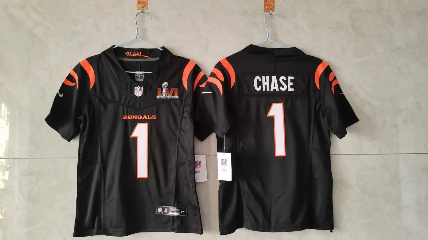Cincinnati Bengals Jamar Chase Super Bowl Black Jersey