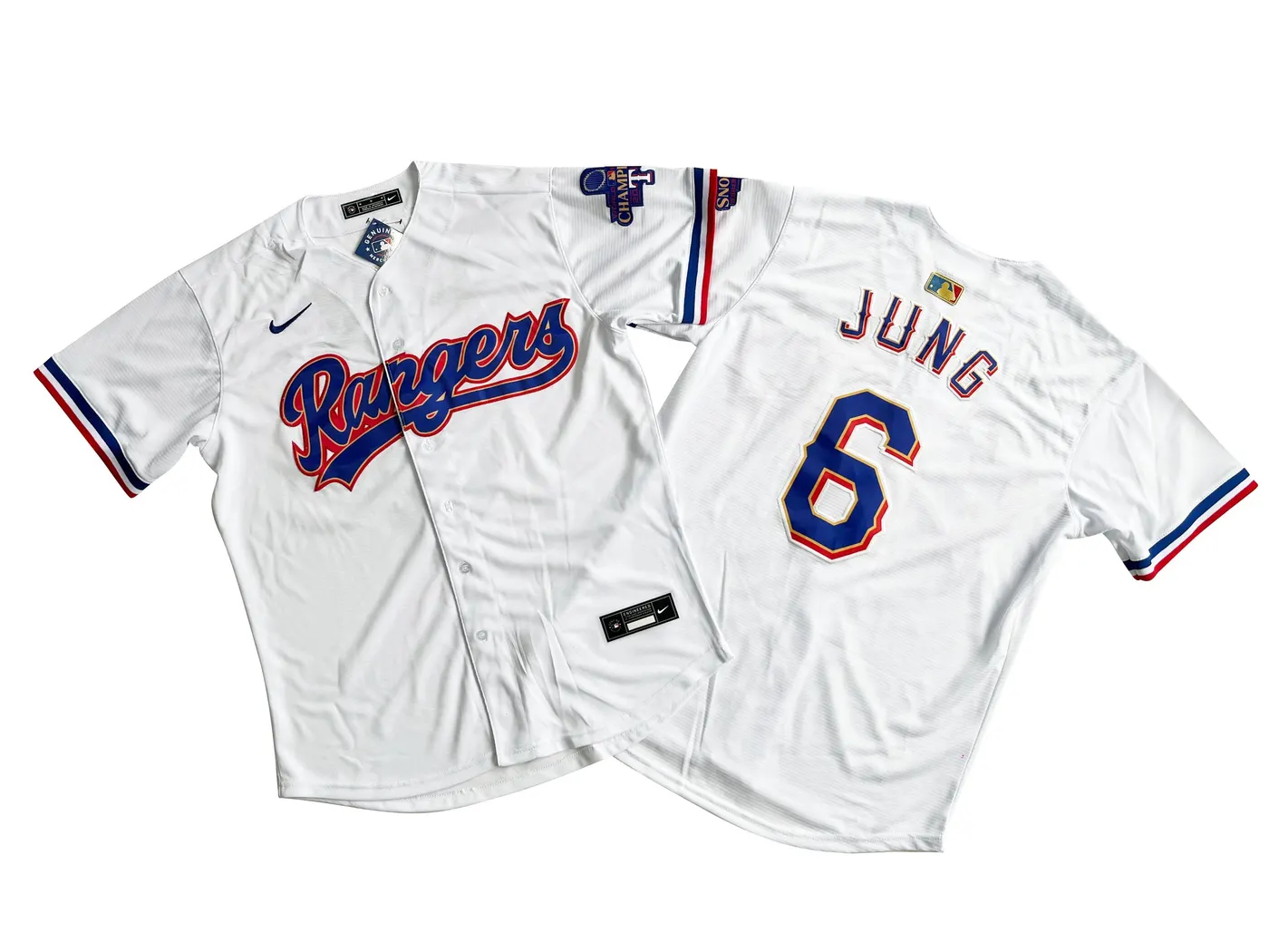 TEXAS RANGERS JOSH JUNG WHITE JERSEY