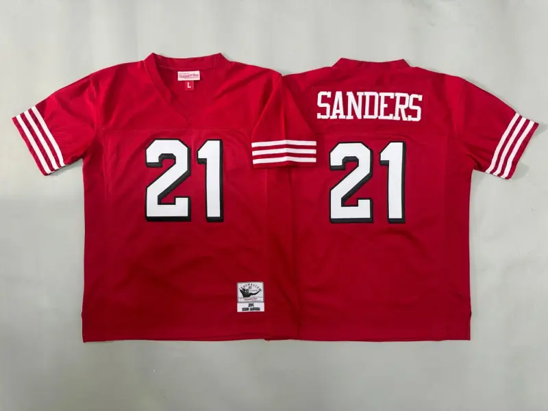 SAN FRANCISCO 49ERS DEION SANDERS RED VINTAGE JERSEY