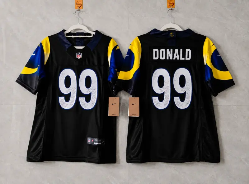 LOS ANGELES RAMS AARON DONALD BLACK JERSEY
