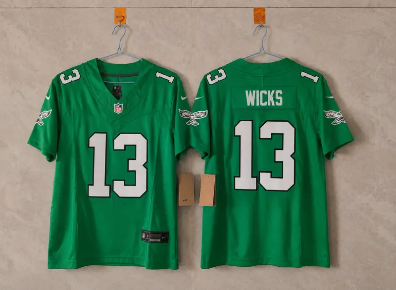 PHILADELPHIA EAGLES DONTAYVION WICKS KELLY GREEN JERSEY