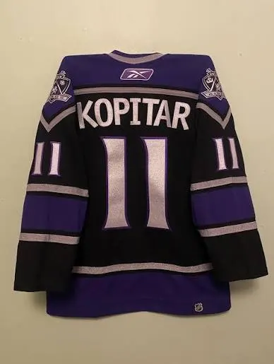 LA KINGS KOPITAR PURPLE AND BLACK JERSEY