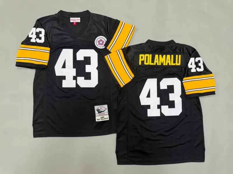 PITTSBURGH STEELERS TROY POLAMALU BLACK VINTAGE JERSEY