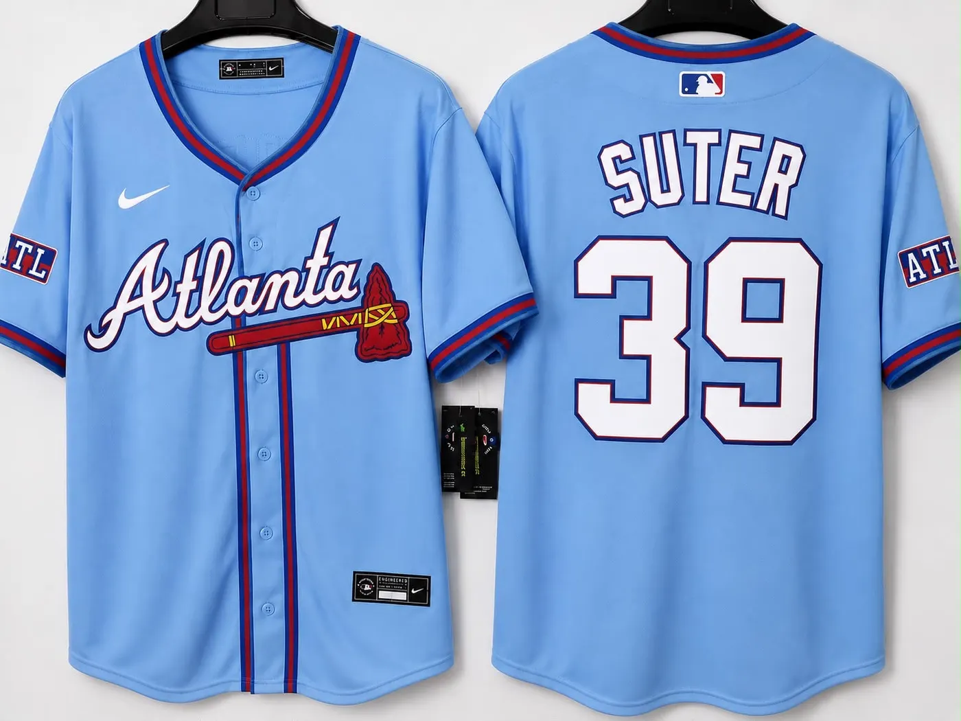 ATLANTA BRAVES BRENT SUTER BLUE JERSEY