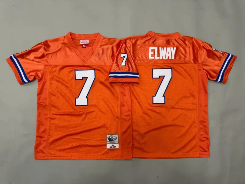 DENVER BRONCOS JOHN ELWAY ORANGE VINTAGE JERSEY