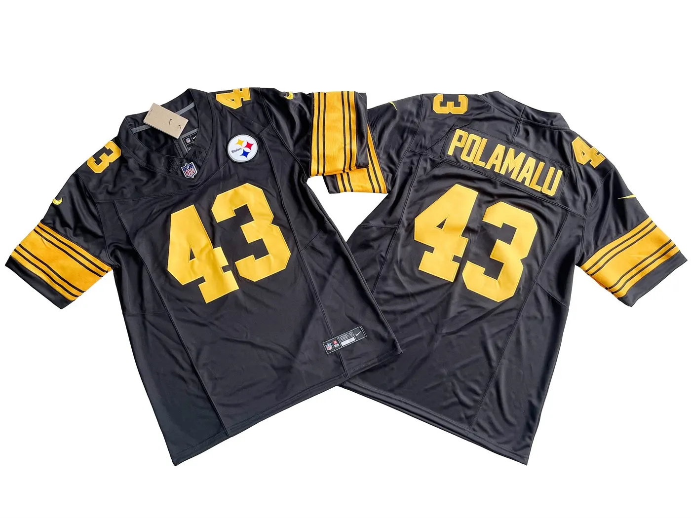 PITTSBURGH STEELERS TROY POLAMALU BLACK AND GOLD JERSEY
