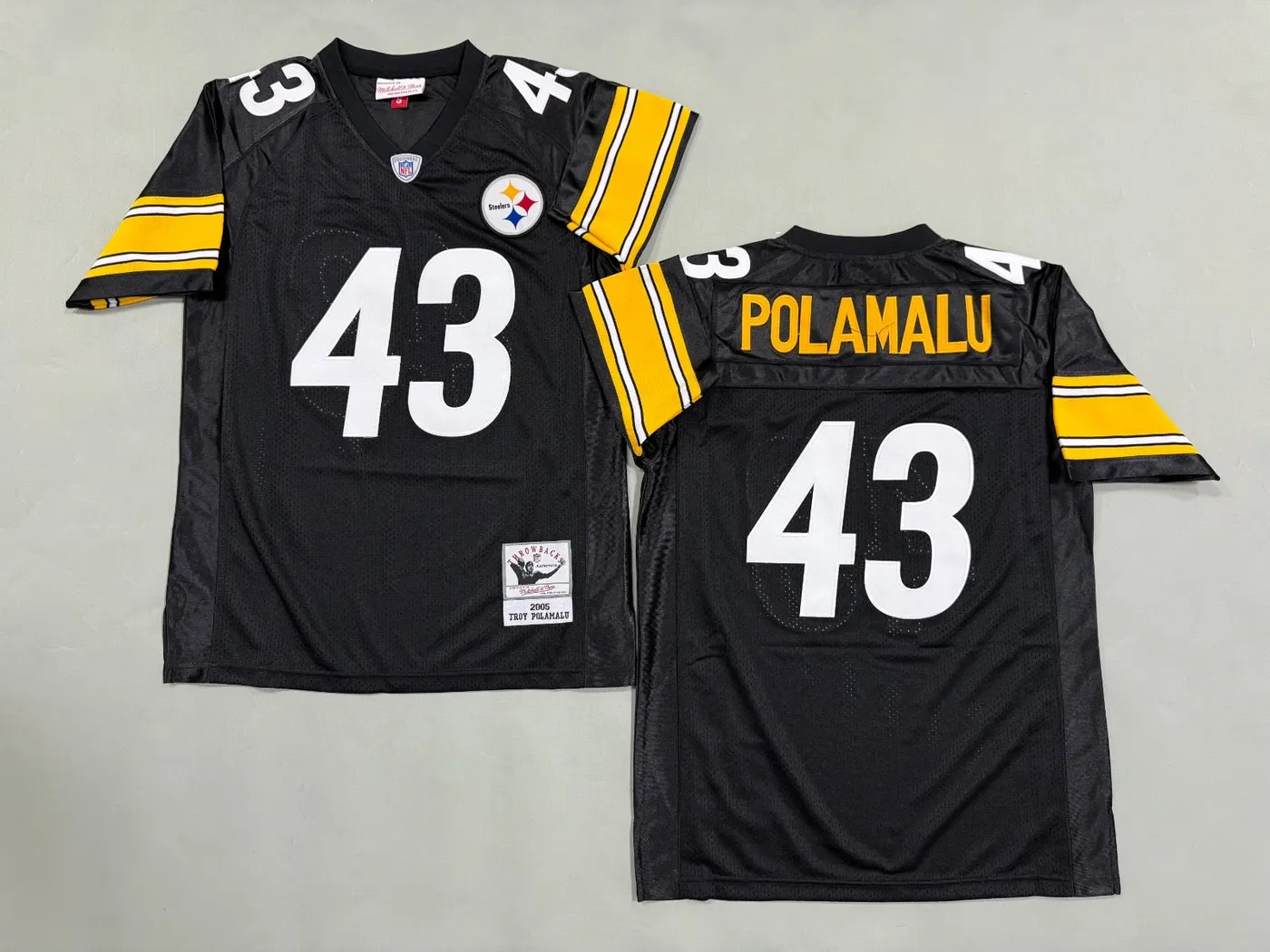 PITTSBURGH STEELERS TROY POLAMALU BLACK VINTAGE JERSEY