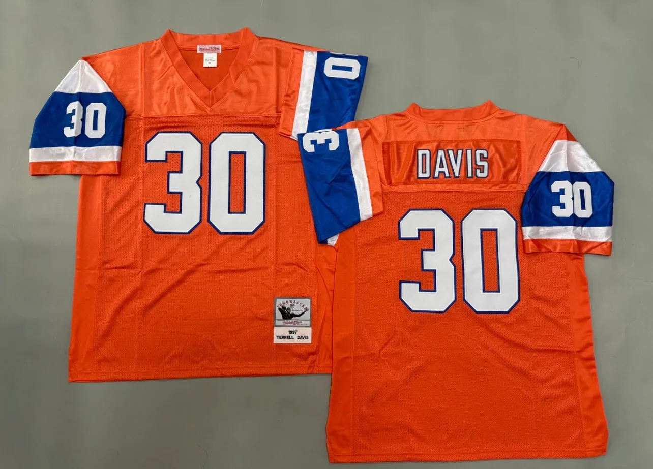 DENVER BRONCOS TERRELL DAVIS ORANGE VINTAGE JERSEY