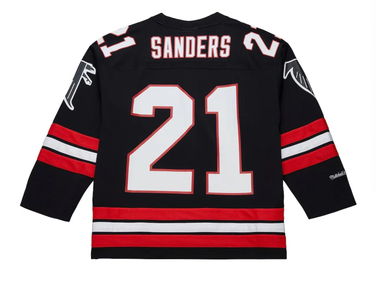 ATLANTA FALCONS DEION SANDERS BLACK HOCKEY STYLE JERSEY