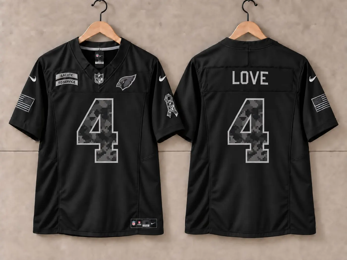 ARIZONA CARDINALS JEREMIYAH LOVE BLACK SALUTE TO SERVICE JERSEY