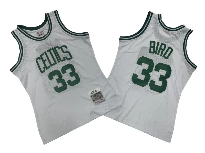 BOSTON CELTICS LARRY BIRD WHITE VINTAGE JERSEY