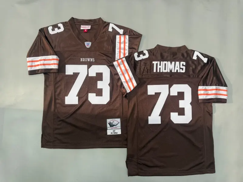 CLEVELAND BROWNS JOE THOMAS BROWN VINTAGE JERSEYS