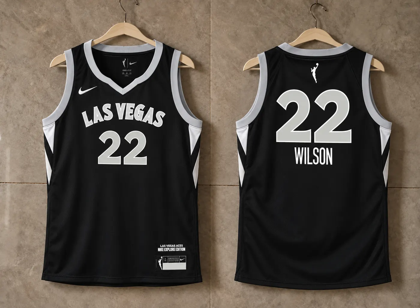 LAS VEGAS ACES AJA WILSON BLACK JERSEY