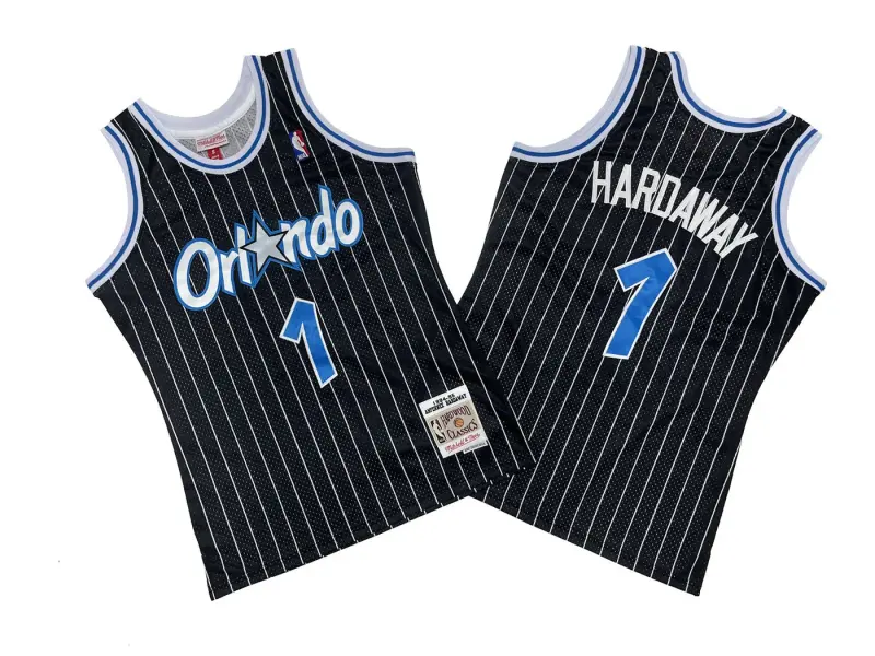 ORLANDO MAGIC ANFERNEE HARDAWAY BLACK VINTAGE JERSEY