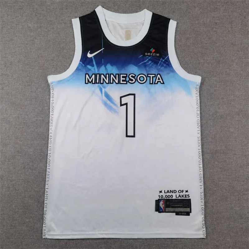 MINNESOTA TIMBERWOLVES LAMELO BALL WHITE JERSEY
