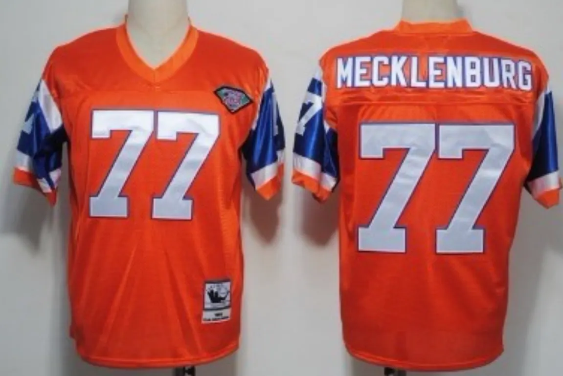 DENVER BRONCOS KARL MECKLENBURG ORANGE VINTAGE JERSEY