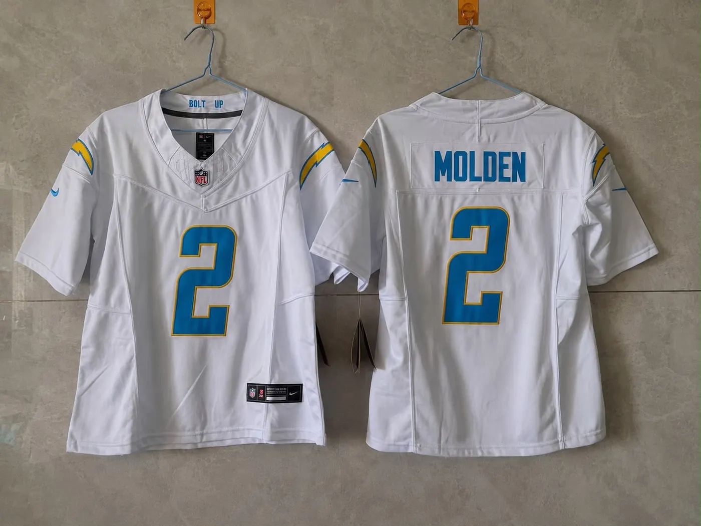 LOS ANGELES CHARGERS ELIJAH MOLDEN WHITE JERSEY